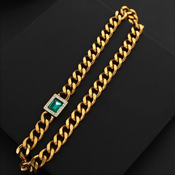 NEW 18K GOLD CHUNKY CHAIN CHOKER NECKLACE, NICE NECKLACE, CUTE NECKLACE - Picture 6 of 11